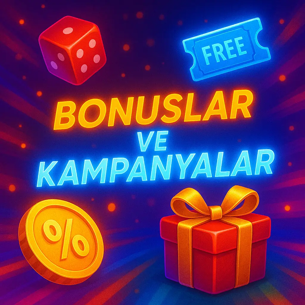 Renkli ışıklar arasında bonus ve hediye kutusu